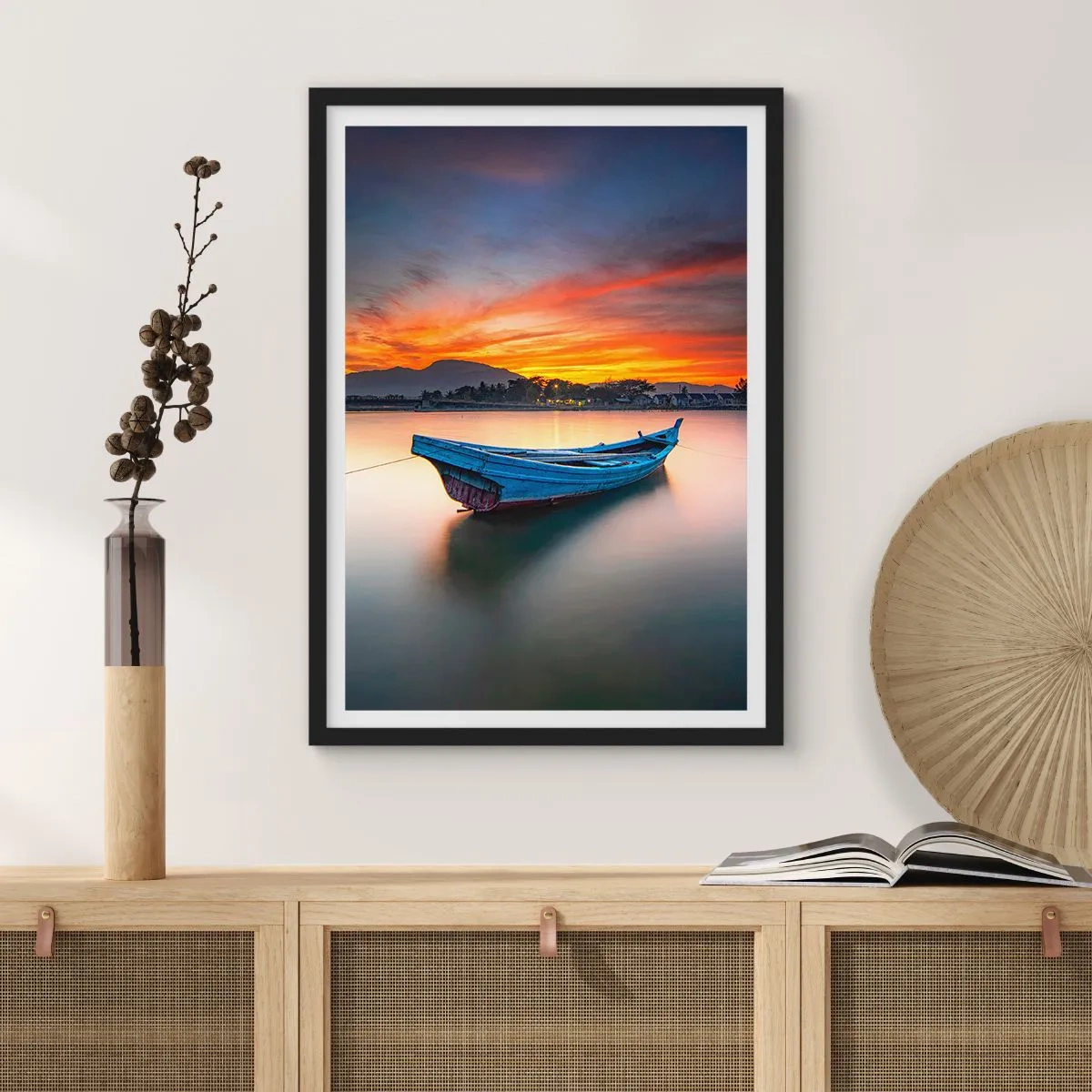 Affiche dans un cadre noir - Poster - Une bonne nuit arrive - 30x40 cm