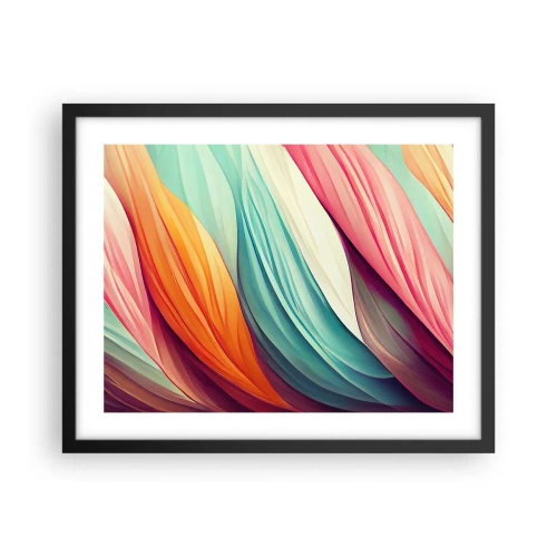 Affiche dans un cadre noir - Poster - Tissage arc-en-ciel - 50x40 cm