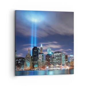 Impression sur toile - Image sur toile - Atteindre le ciel avec la lumière - 70x70 cm