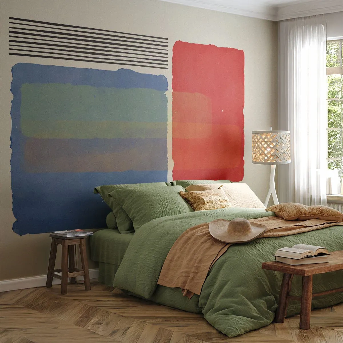 Papier Peint Autocollant Deluxe Sticker - Esprit et lettre de la géométrie - Abstraction, Morceau, Art moderne. - 250x175 cm