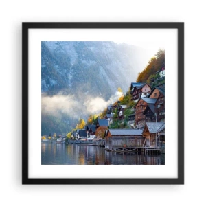 Affiche dans un cadre noir - Poster - Ambiance alpine - 40x40 cm