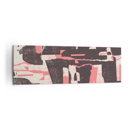 Impression sur toile - Image sur toile - Une composition abstraite dans les tons de rose et de marron. - 160x50cm - Tout ce tapage - Décoration murale moderne pour le salon et la chambre ARTTOR