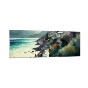 Impression sur verre - Image sur verre - Ville méditerranéenne - 90x30 cm