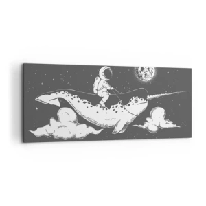 Impression sur toile - Image sur toile - Cavalier de l'espace - 100x40 cm