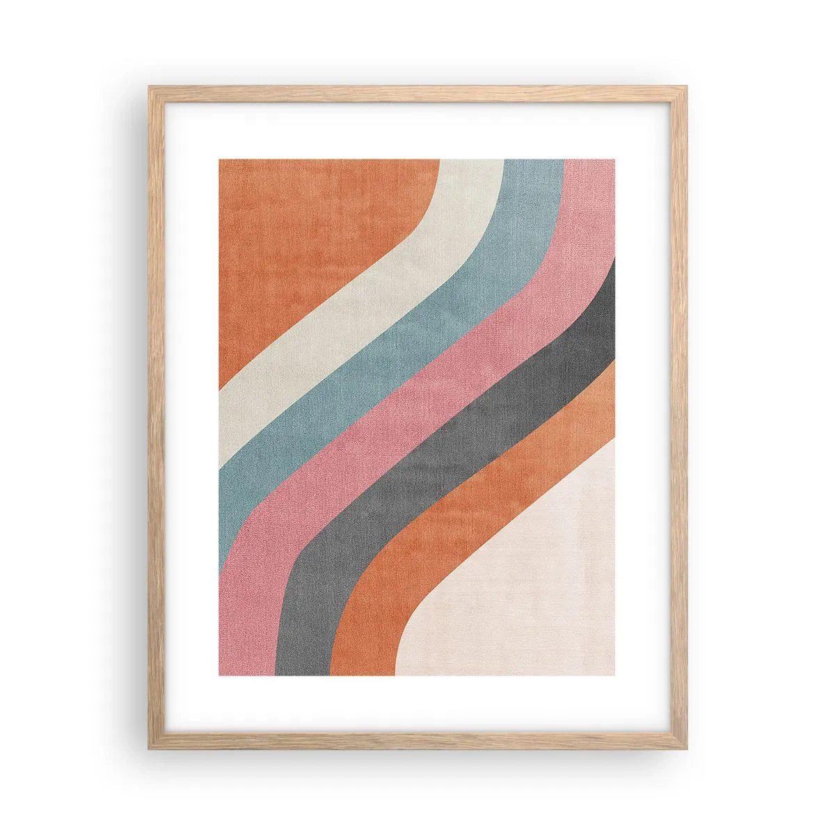 Affiche dans un chêne clair - Poster - Composition diagonale – mouvement - 40x50 cm