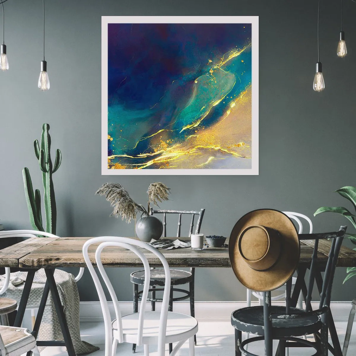 Affiche - Poster - Coulée d'or - 50x50 cm