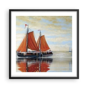 Affiche dans un cadre noir - Poster - He, navigue, marin - 50x50 cm