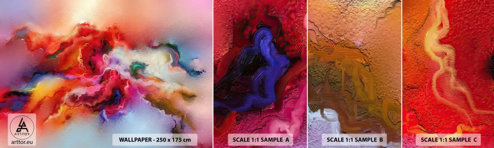 Échantillon De Papier Peint Standard Eco - Comment attraper des rêves - fumée - Abstraction, Morceau, Acrylique - 100x30 cm