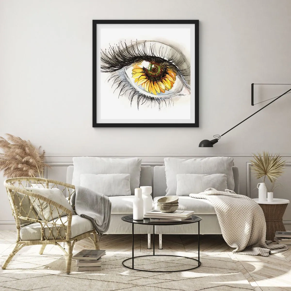 Affiche dans un cadre noir - Poster - Un look aussi chaud que l'été - 50x50 cm