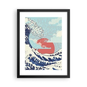Affiche dans un cadre noir - Poster - D'une inspiration japonnaise - 30x40 cm