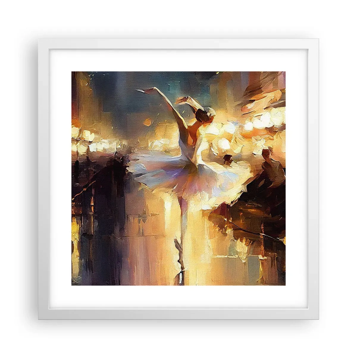 Affiche dans un cadre blanc - Poster - Miracle dans la rue - 40x40 cm