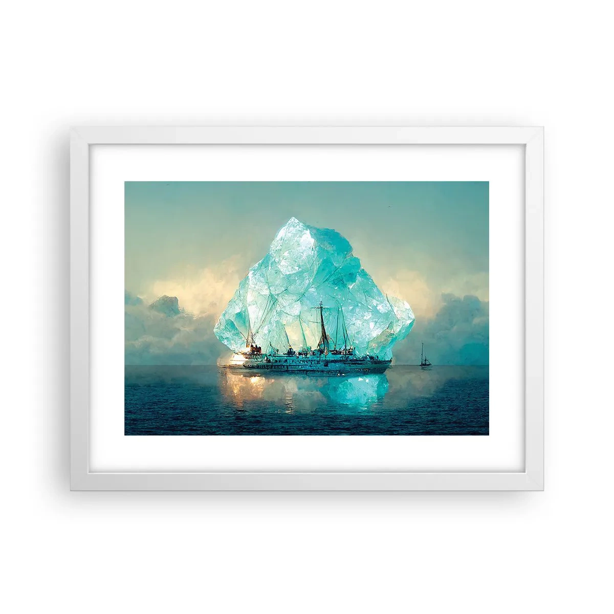 Affiche dans un cadre blanc - Poster - Diamant arctique - 40x30 cm