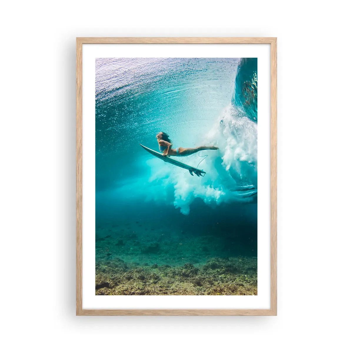 Affiche dans un chêne clair - Poster - Monde sous marin - 50x70 cm