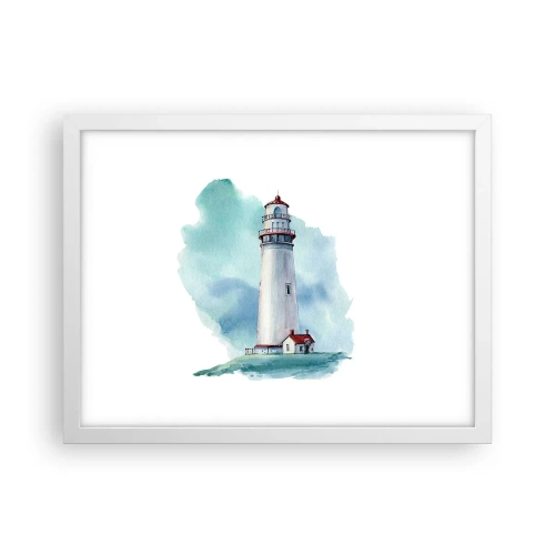 Affiche dans un cadre blanc - Poster - La douce sœur du bleu - 40x30 cm