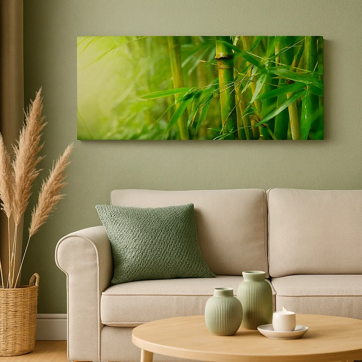 Impression sur toile - Image sur toile - Apprenez à connaître le vert lui-même - 30x30 cm