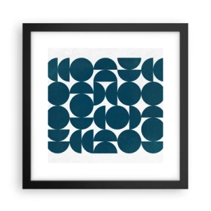 Affiche dans un cadre noir - Poster - Cercles et demi-cercles - 30x30 cm