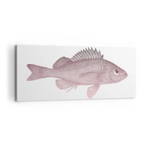 Impression sur toile - Image sur toile - Illustration détaillée d'un poisson sur fond blanc - 120x50cm - Poisson aux grands yeux - Décoration murale moderne pour le salon et la chambre ARTTOR