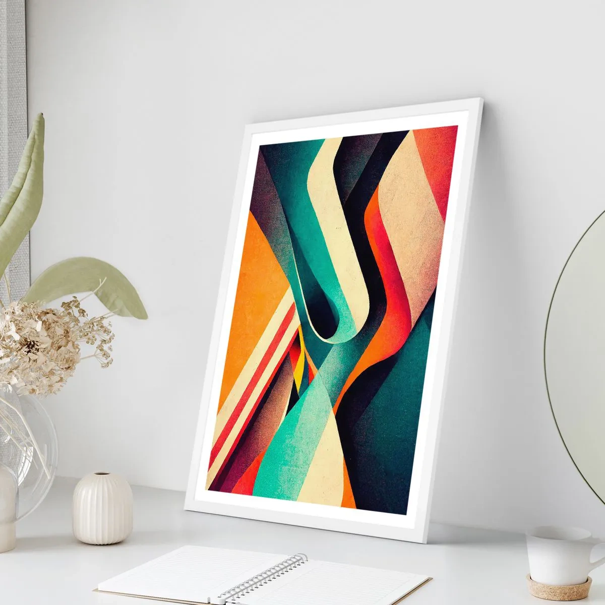 Affiche dans un cadre blanc - Poster - Composition intense - 50x70 cm