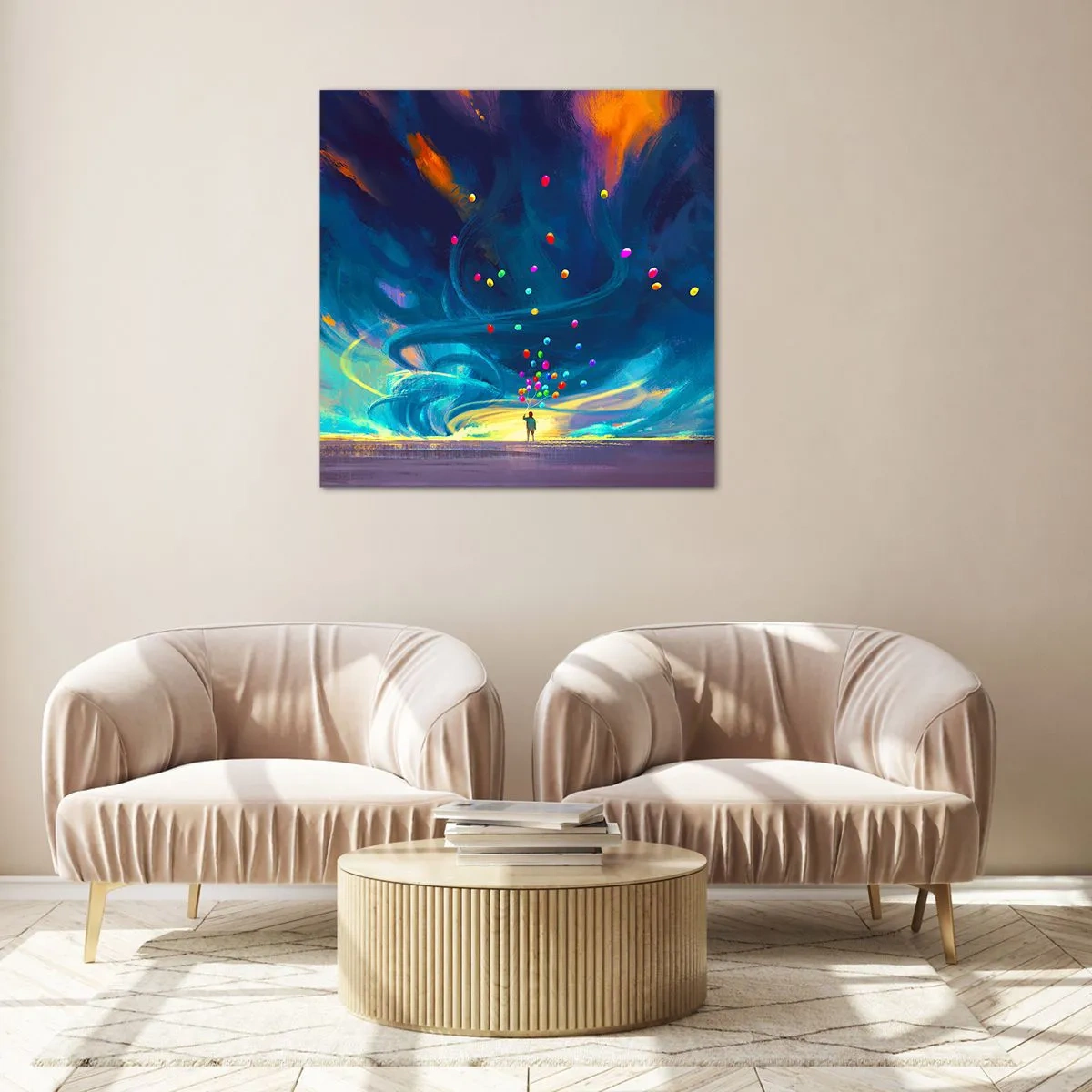 Impression sur verre - Image sur verre - Au vent bleu ciel - 30x30 cm