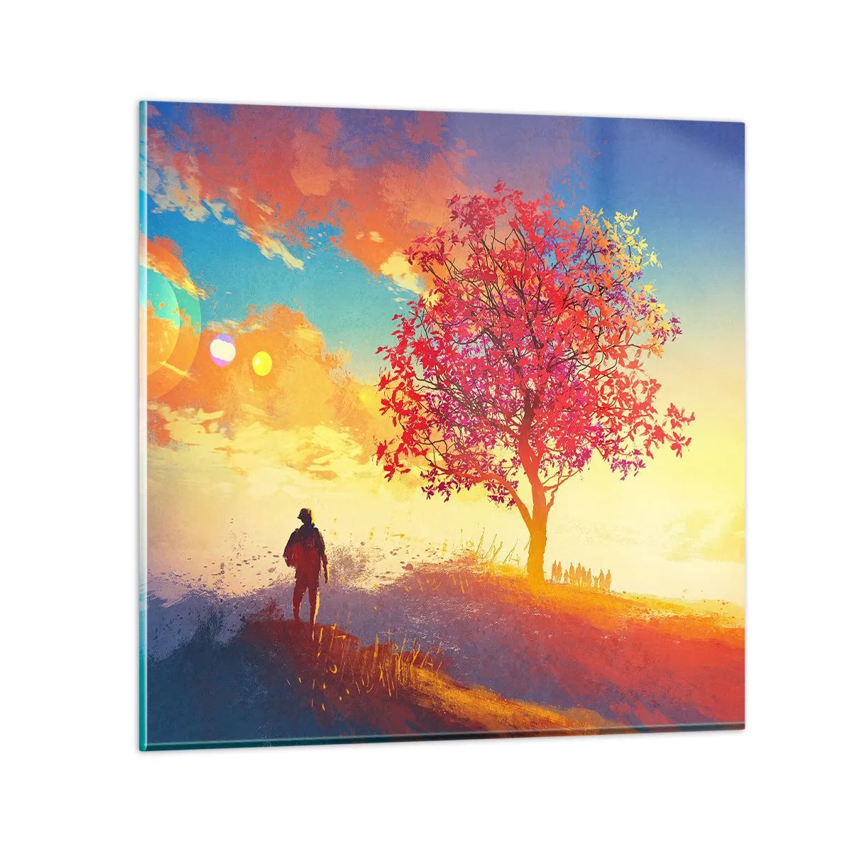 Impression sur verre - Image sur verre - Pèlerin à destination - 60x60 cm