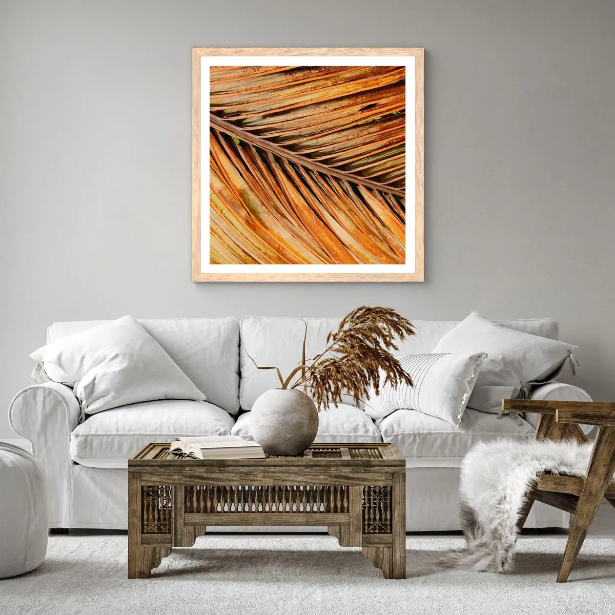 Affiche dans un chêne clair - Poster - Or de noix de coco - 30x30 cm