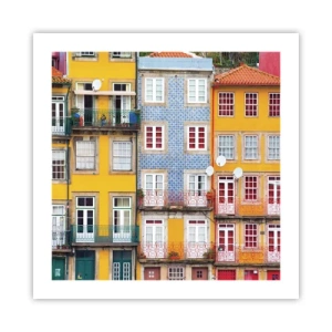 Affiche - Poster - Couleurs de vieille ville - 50x50 cm