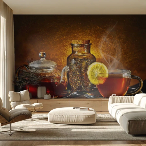 Papier Peint Photo Premium Canvas - Dans le style des maîtres hollandais - La gastronomie, Thé, Tasse à thé - 250x175 cm