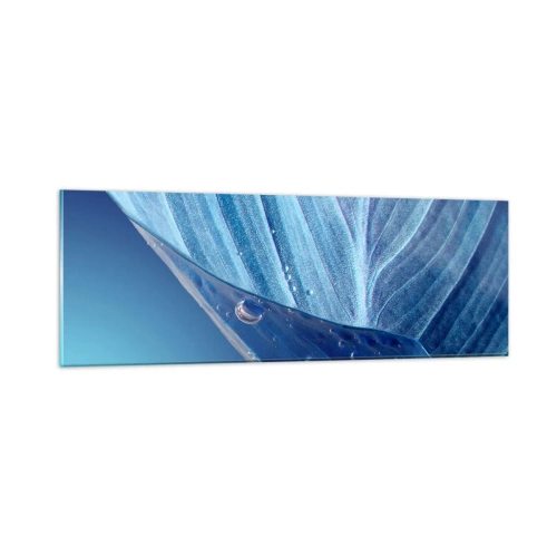 Impression sur verre - Image sur verre - Gouttes cachées du bleu - 90x30 cm