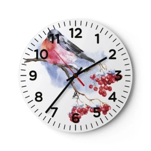 Horloge murale - Pendule murale - L'hiver en couleurs - 30x30 cm