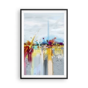 Affiche dans un cadre noir - Poster - Pont de joie sur le fleuve de la vie - 61x91 cm