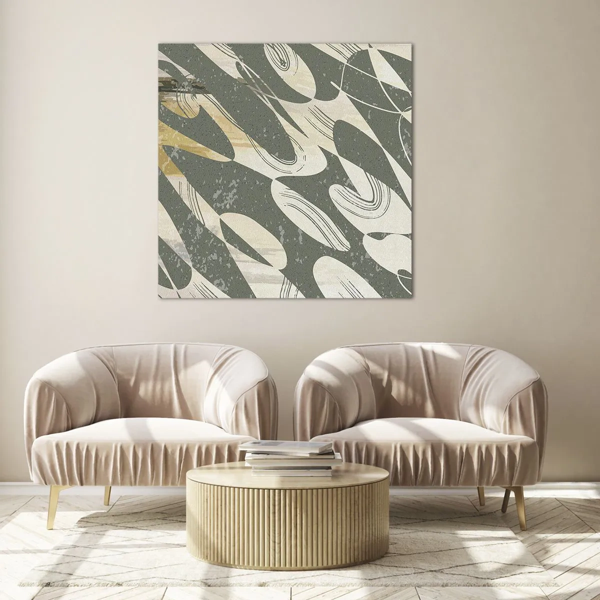 Impression sur verre - Image sur verre - Abstraction rythmique - 30x30 cm