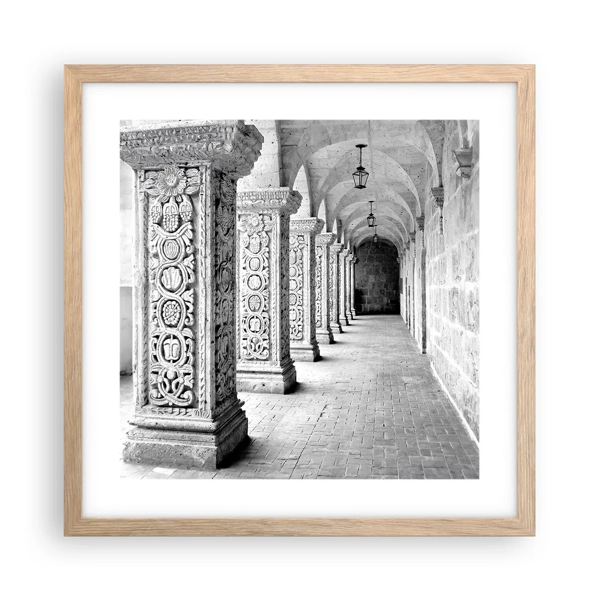 Affiche dans un chêne clair - Poster - Où cela mène-t-il…? - 40x40 cm