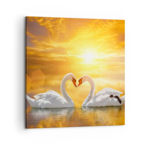 Impression sur toile - Image sur toile - Le coeur est le plus beau mot du monde… - 50x50 cm