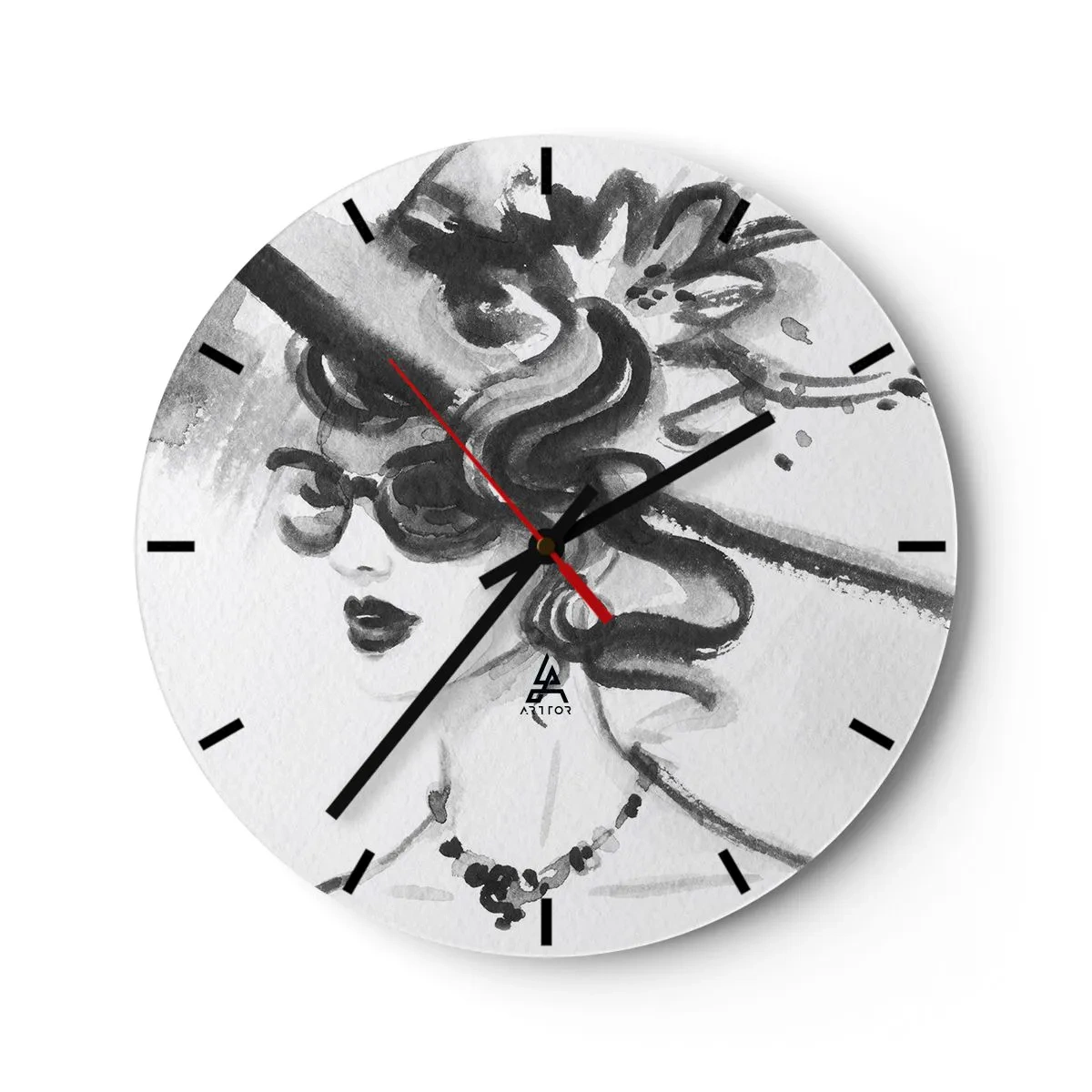 Horloge murale - Pendule murale - Une dame de caractère - 40x40 cm