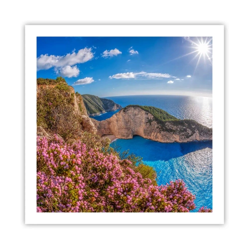 Affiche - Poster - Mes super vacances grecques - 60x60 cm