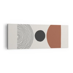Impression sur toile - Image sur toile - Figures géométriques abstraites aux couleurs chaudes - 140x50cm - Au centre de l'attention - Décoration murale moderne pour le salon et la chambre ARTTOR