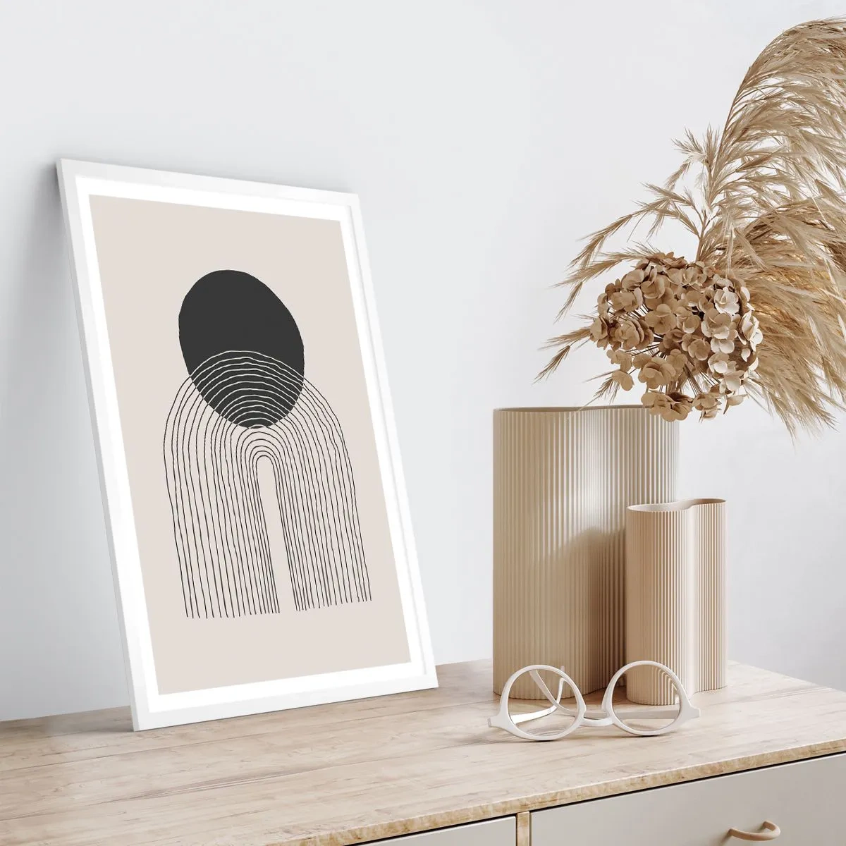 Affiche dans un cadre blanc - Poster - Tremblement et confiance - 50x70 cm