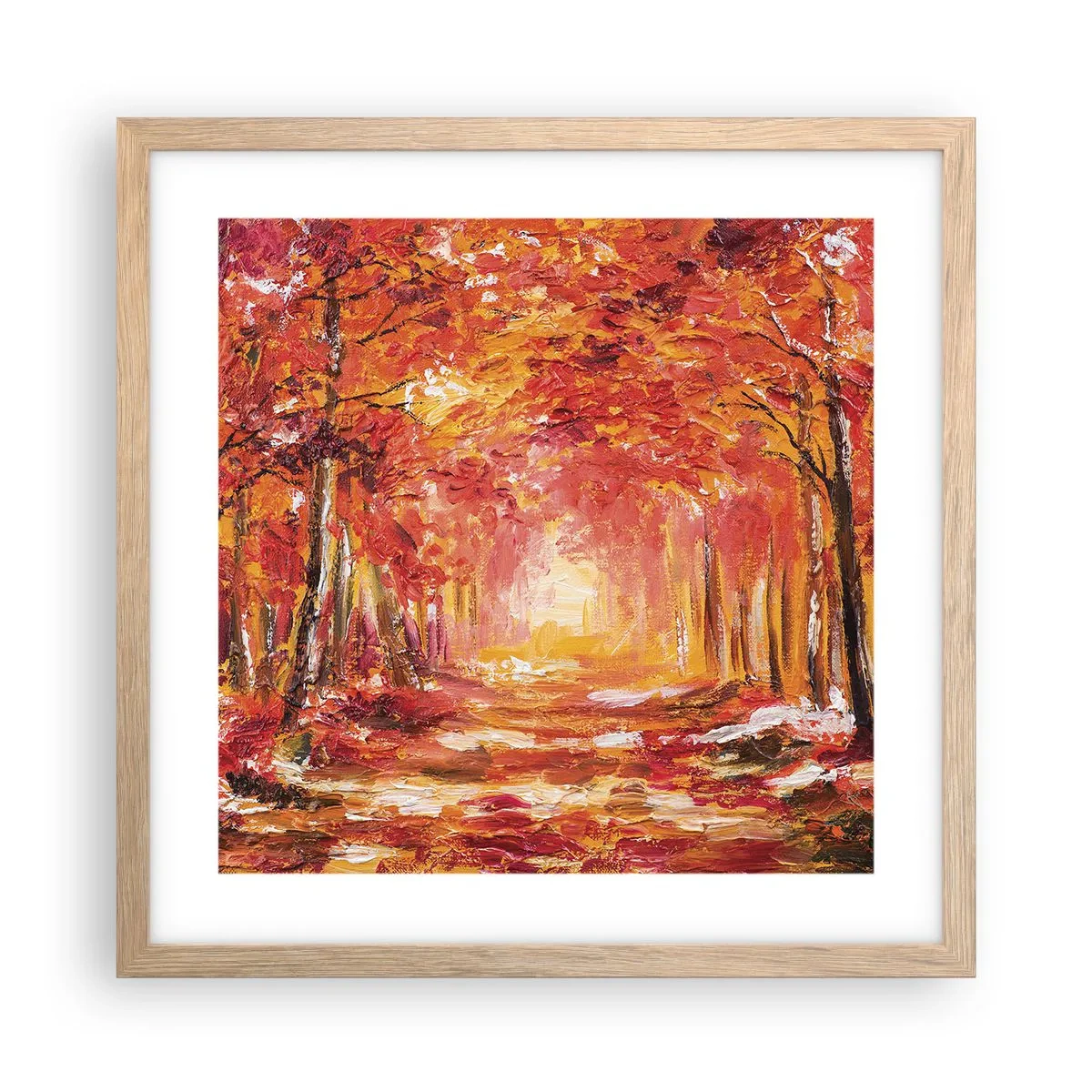 Affiche dans un chêne clair - Poster - Forêt de cuivre - 40x40 cm