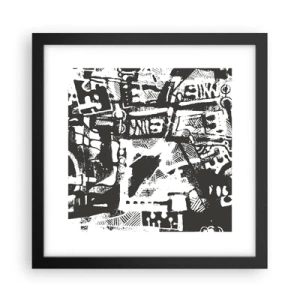 Affiche dans un cadre noir - Poster - Ordre ou chaos? - 30x30 cm