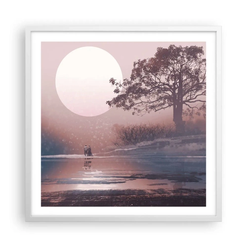 Affiche dans un cadre blanc - Poster - Merveilles de la nuit - 60x60 cm