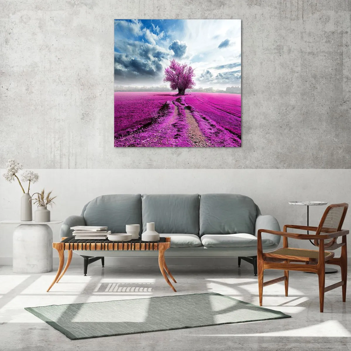 Impression sur verre - Image sur verre - Lande - nature sauvage - 70x70 cm