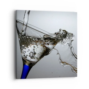 Impression sur toile - Image sur toile - Eau cristalline dans un verre cristal - 40x40 cm