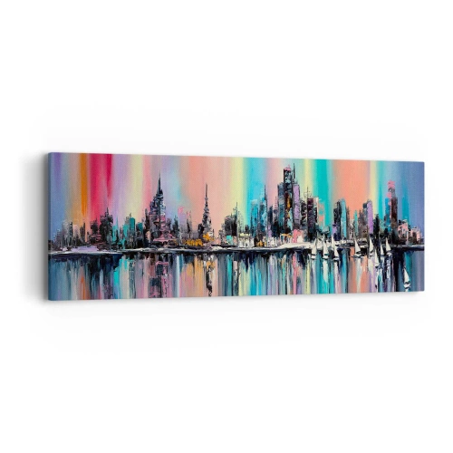 Impression sur toile - Image sur toile - Noyé par la lumière de la nuit - 90x30 cm