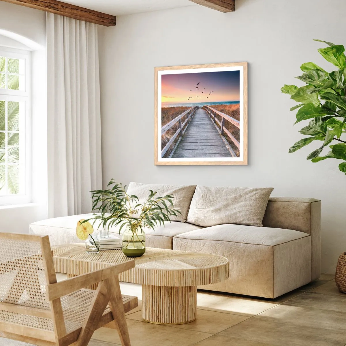 Affiche dans un chêne clair - Poster - Envol des espaces - 40x40 cm