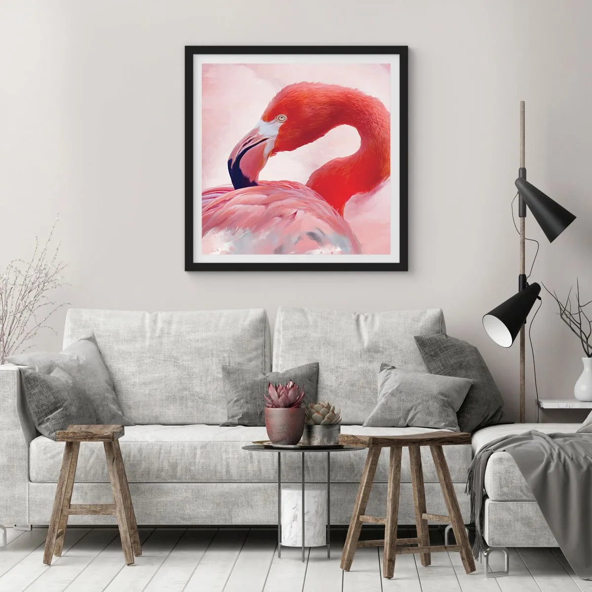 Affiche dans un cadre noir - Poster - Beauté des oiseaux - 60x60 cm