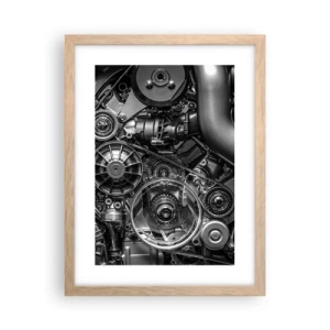 Affiche dans un chêne clair - Poster - Poésie mécanique - 30x40 cm