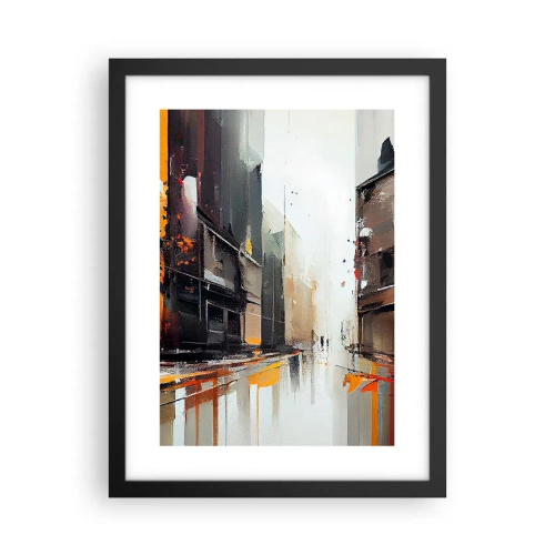 Affiche dans un cadre noir - Poster - Jour de pluie - 30x40 cm