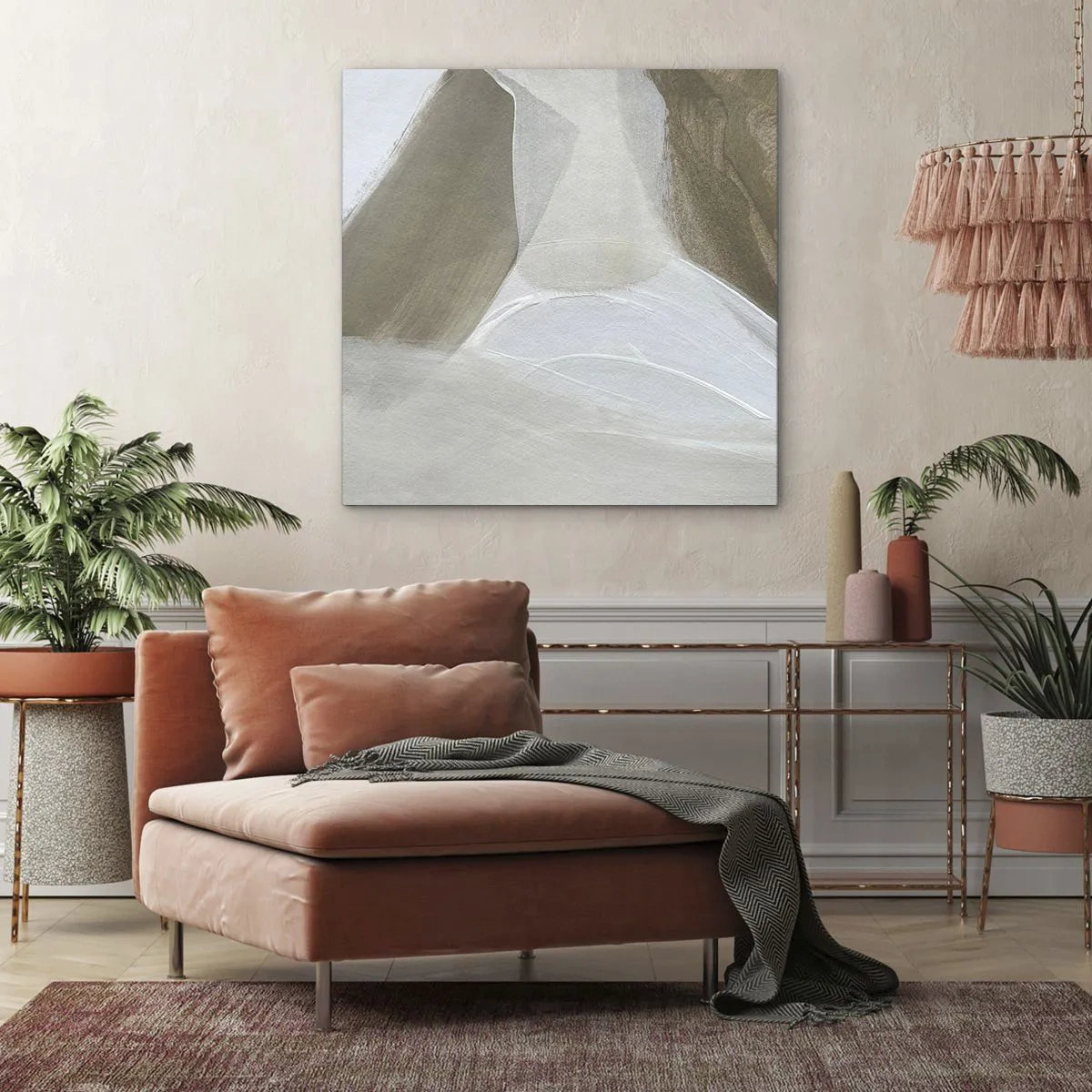 Impression sur toile - Image sur toile - Une vague de blanc - 30x30 cm