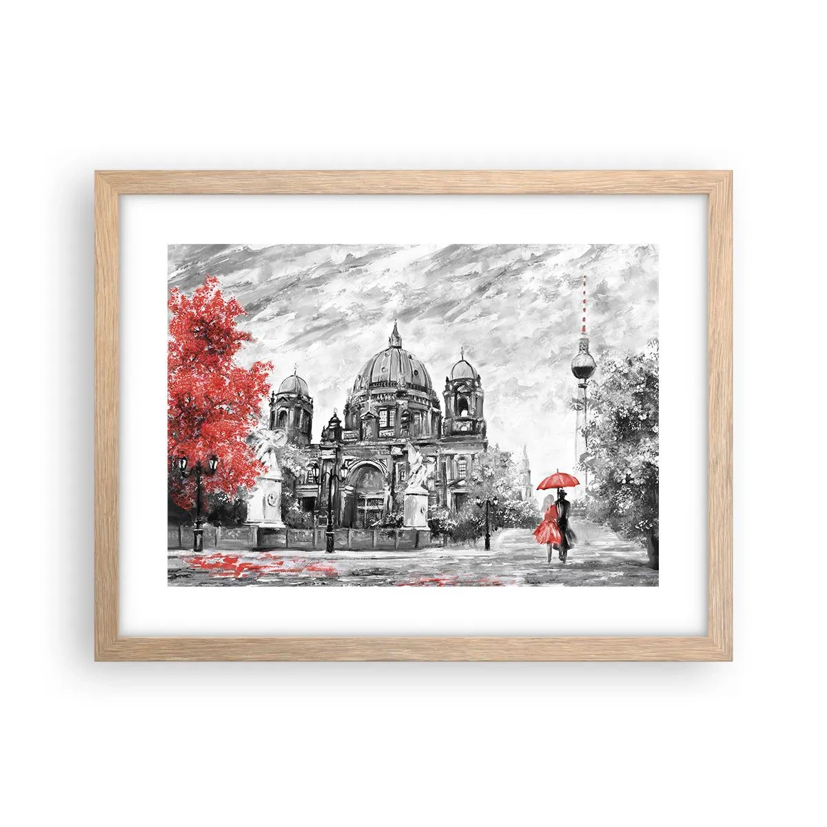 Affiche dans un chêne clair - Poster - Rencontre berlinoise - 40x30 cm