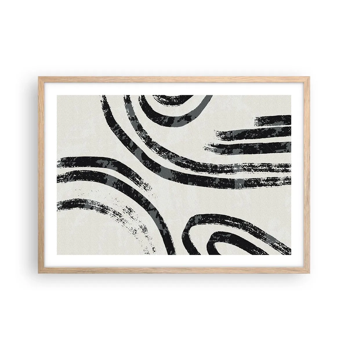 Affiche dans un chêne clair - Poster - À moitié arrêté - 70x50 cm